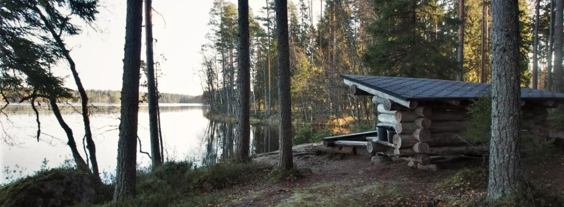 Elamo lean-to in autumn